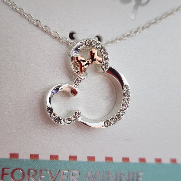 Disney Minnie Heart Shaped Pendant Necklace with Bow - Picture 1 of 5